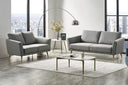 Benham Modern Grey Fabric Sofa