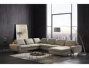 Cascade - Modern Beige Fabric U Shaped Sectional Sofa