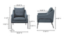 Archer Accent Chair Slate Blue Linen Blend