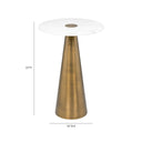 Clement Antique Brass Side Table with White Marble by TOV Furniture, view 4
