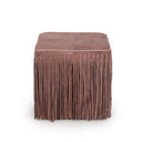 Daphne Square Suede Fringe Ottoman by TOV Furniture, view 2