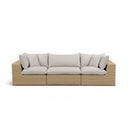 Cali 120" Grey Performance Fabric & Wicker Outdoor Sofa by TOV Furniture, view 7