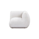 Arezza Stone White Contract-Grade Basketweave Chenille Corner Chair