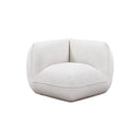 Arezza Stone White Contract-Grade Basketweave Chenille Corner Chair