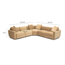 Perry 5-Piece Tan Modular L-Sectional by TOV Furniture, view 5
