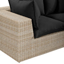 Cali 120" Black Performance Fabric & Wicker Outdoor Sofa by TOV Furniture, view 4