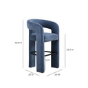Malone Denim Blue Performance Chenille Bar Stool