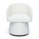 Kristen Off-White Rolling Desk Chair by TOV Furniture, view 3