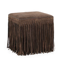 Daphne Square Suede Fringe Ottoman by TOV Furniture, view 13