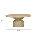 Cynthia 36" Light Emperador Faux Marble Indoor/Outdoor Coffee Table