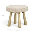 Pookie Neutral Floral Accent Stool by TOV Furniture, view 7