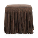 Daphne Square Suede Fringe Ottoman by TOV Furniture, view 12