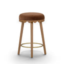 Oodle Bronze Performance Vegan Mohair Light Walnut Counter Stool