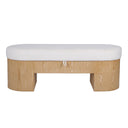 Poppi 49" Cream Performance Fabric Storage Bench by TOV Furniture, view 2