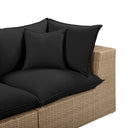 Cali 120" Black Performance Fabric & Wicker Outdoor Sofa by TOV Furniture, view 11