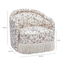 Pamela Natural Floral Print Tasseled Lounge Accent Chair by TOV Furniture, view 5