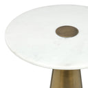 Clement Antique Brass Side Table with White Marble by TOV Furniture, view 3