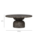 Cynthia 36" Dark Emperador Faux Marble Indoor/Outdoor Coffee Table