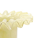 Ruff Ruffled Yellow Glass Vase by TOV Furniture, view 2