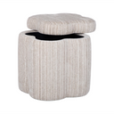 Lilou Cream Striped Jacquard Storage Accent Stool by TOV Furniture, view 2