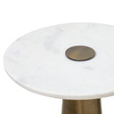 Clement Antique Brass Side Table with White Marble by TOV Furniture, view 7