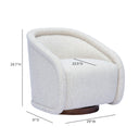 Clarke Cream Performance Boucle Swivel Accent Chair by TOV Furniture, view 6