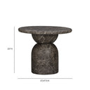 Cynthia Dark Emperador Faux Marble Indoor/Outdoor Side Table