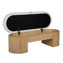 Poppi 49" Cream Performance Fabric Storage Bench by TOV Furniture, view 5