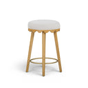 Oodle Cream Performance Vegan Mohair Natural Counter Stool