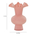 Spackle Ruffled Pink Glass Vase (12"-18") by TOV Furniture, view 4