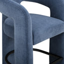 Malone Denim Blue Performance Chenille Bar Stool