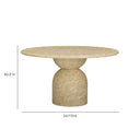 Cynthia 54" Light Emperador Faux Marble Indoor/Outdoor Dining Table