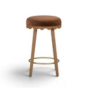 Oodle Bronze Performance Vegan Mohair Light Walnut Counter Stool