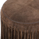 Daphne Round Suede Fringe Ottoman by TOV Furniture, view 9
