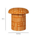 Lucy Rust Orange Tribal Print Mushroom Accent Stool