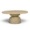 Cynthia 36" Light Emperador Faux Marble Indoor/Outdoor Coffee Table