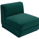 Perry Deep Green Modular Armless Chair by TOV Furniture, view 3