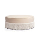Tassy Tasseled Round Ottoman by TOV Furniture, view 7