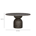 Cynthia 54" Dark Emperador Faux Marble Indoor/Outdoor Dining Table