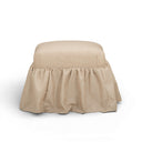 Gertrude Yellow Gingham Performance Linen Skirted Ottoman