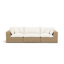 Cali 120" Cream Performance Fabric & Wicker Outdoor Sofa by TOV Furniture