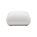 Arezza Stone White Contract-Grade Basketweave Chenille Ottoman