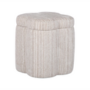Lilou Cream Striped Jacquard Storage Accent Stool by TOV Furniture