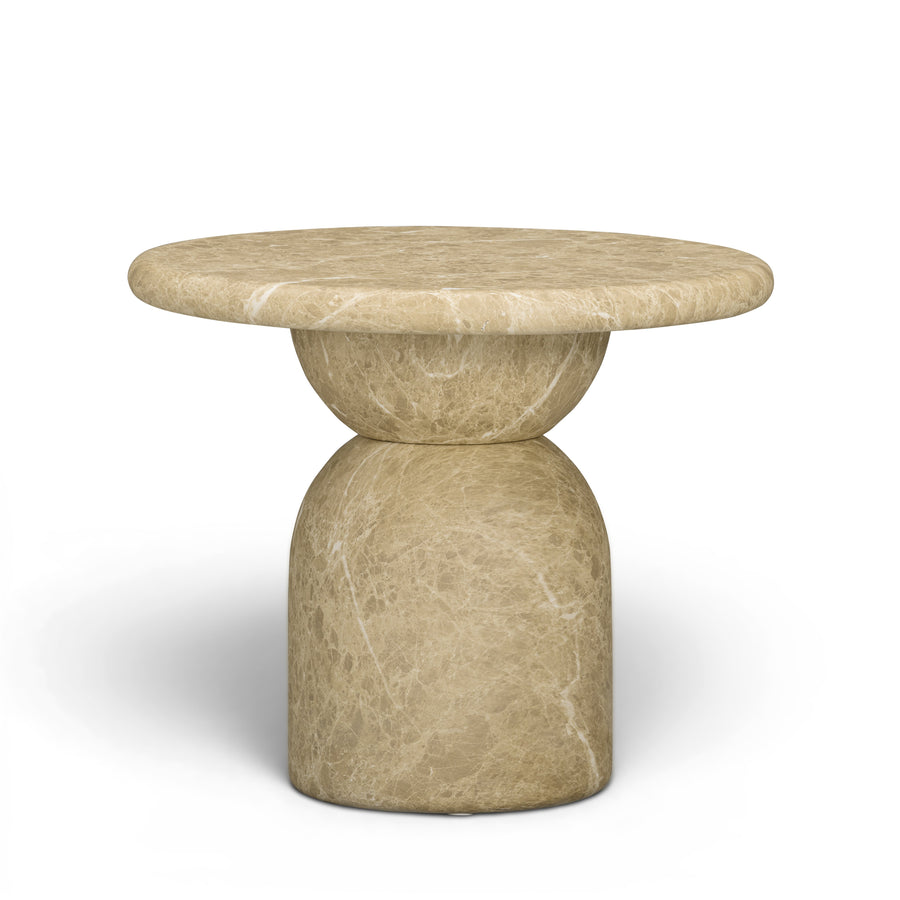 Cynthia Light Emperador Faux Marble Indoor/Outdoor Side Table