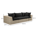 Cali 120" Black Performance Fabric & Wicker Outdoor Sofa by TOV Furniture, view 6