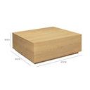 Brienne 47" Natural Oak Oversize Square Coffee Table by TOV Furniture, view 5