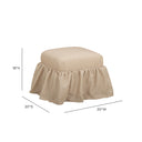 Gertrude Yellow Gingham Performance Linen Skirted Ottoman