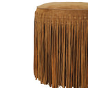 Daphne Round Suede Fringe Ottoman by TOV Furniture, view 4