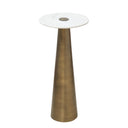 Clement Antique Brass Side Table with White Marble by TOV Furniture, view 5