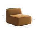 Travie Honey Modular Armless Chair by TOV Furniture, view 4